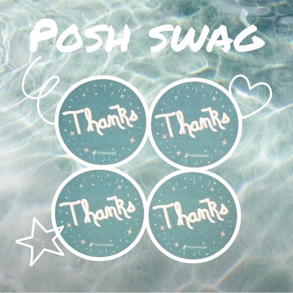 new Poshmark ★ Set 48 Thank You Stickers ★ Blue ★ 2.5” Round ★ Limited Edition ★ - Picture 2 of 9